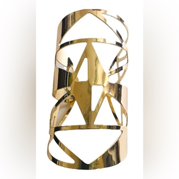ABAY Gold Cutout Statement Cuff Bracelet - Women Jewelry - Picture 2 of 2